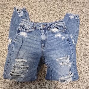 American Eagle Outfitters Ripped Blue Skinny Jeans